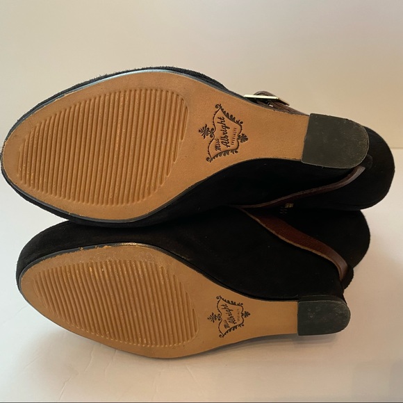 MISS ALBRIGHT ANTHROPOLOGIE NEW ANKLE BOOTS BLACK SUEDE BROWN LEATHER ZIPPER 8 - Picture 8 of 10